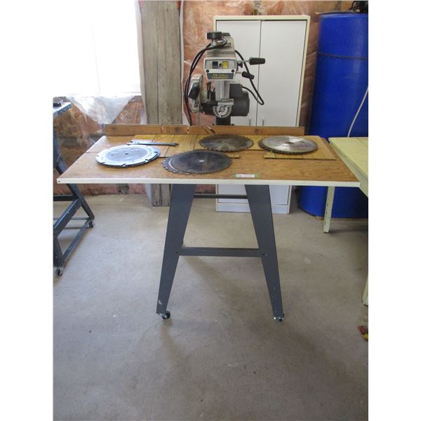 DeWalt 770 Deluxe Powershop Radial Arm Saw on Wheels with (10) 10" Blades