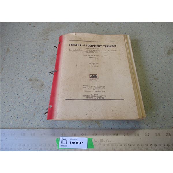 1954 Tractor and Equipment Training Guide Book