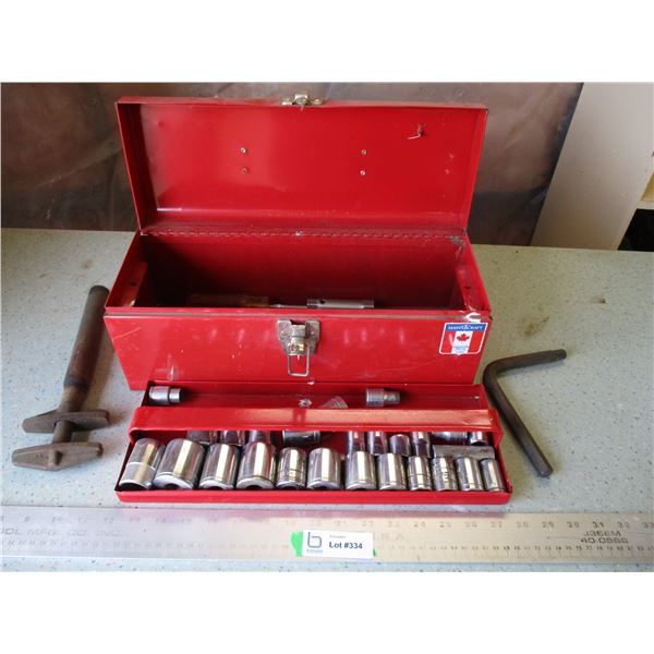 Red Tool Box with Misc. Socket Sets
