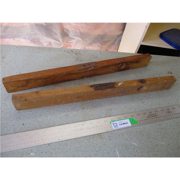 (2) 2' Vintage Wooden Level