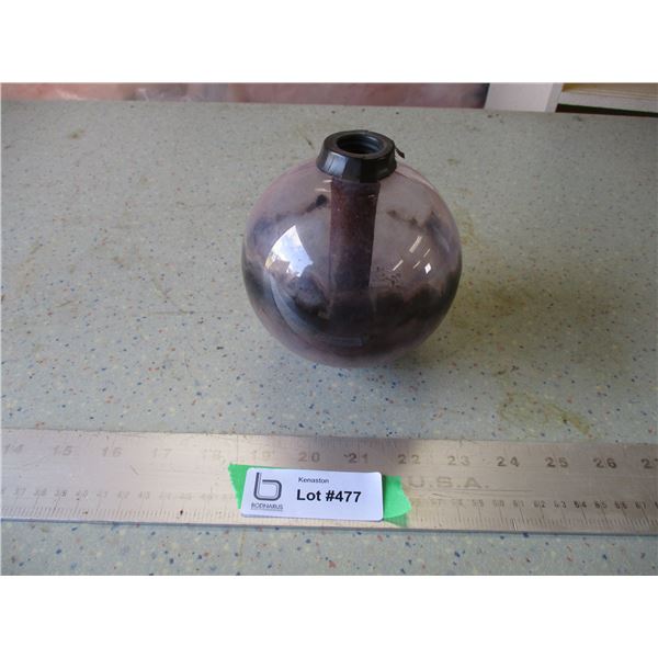 Amethyst Purple Glass Lighting Rod Ball (5" Tall) with End Caps