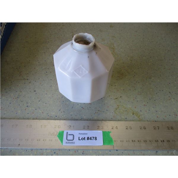 Milk Glass Turning Purple Lighting Rod Ball (5" Tall) - Stamped D +S