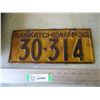 Image 1 : 1933 Saskatchewan License Plate
