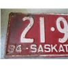 Image 2 : 1934 Saskatchewan License Plate