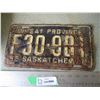 Image 1 : 1952 Saskatchewan License Plate