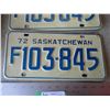 Image 3 : Pair of 1972 Saskatchewan License Plates