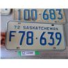 Image 3 : (5) 1972 Saskatchewan License Plates