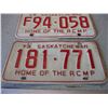 Image 3 : (2) 1973 Saskatchewan License Plates - Home of the RCMP