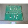 Image 1 : Pair of 1969 Livery Saskatchewan License Plates - Low Number