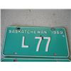 Image 2 : Pair of 1969 Livery Saskatchewan License Plates - Low Number