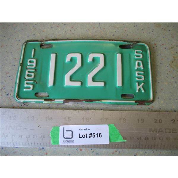 1965 Saskatchewan Motorcycle License Plate