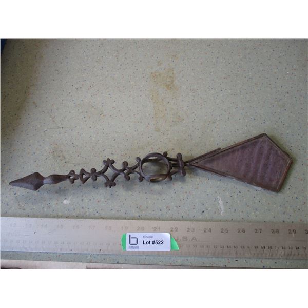 Wind Vane Arrow with Purple Stained Glass (19")