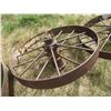 Image 6 : (3x Bid Price) (3) Steel Wheels (29" Diameter), Metal Ring Misc.