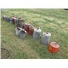 Image 1 : (2) Military Gas Cans, (13) Misc. Metal Gas Cans