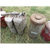 Image 4 : (2) Military Gas Cans, (13) Misc. Metal Gas Cans