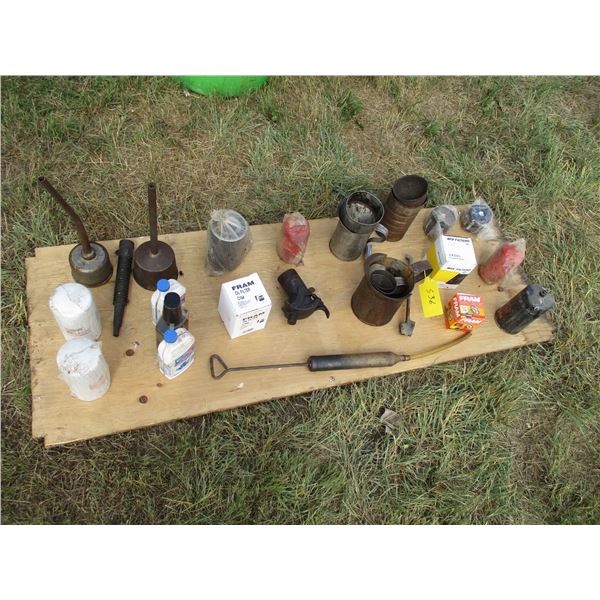 Oil Cans, Oil Filters, Funnels