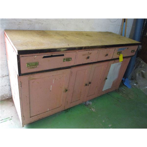 Tongue and Groove Pink Workbench (69" Wide x 39" Tall)