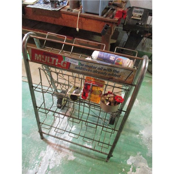 Gulfpride Multi-G Display Rack on Wheels (24" x 36" Tall) with Contents