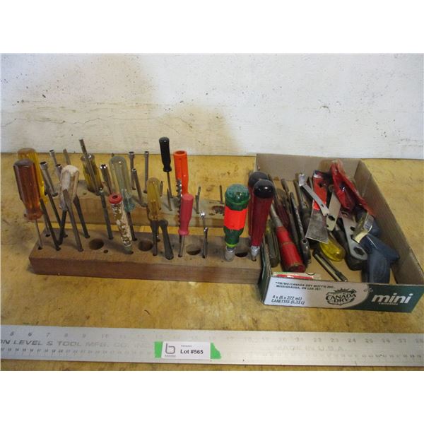 Homemade Screwdriver Holder with Screwdrivers and Prybars