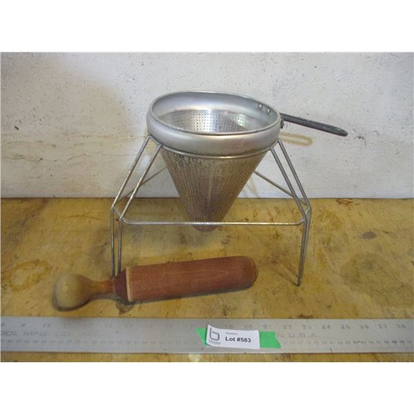 Berry Press with Wooden Plunger