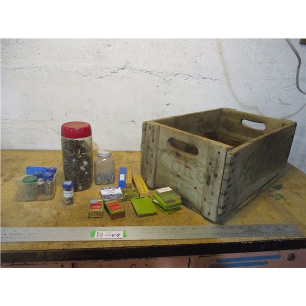 Coca-Cola Case with Contents (Tacks, Washers, Nails, Misc.)