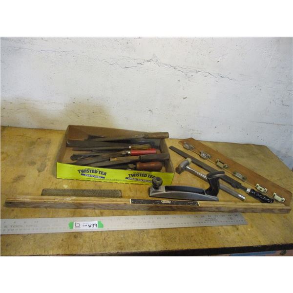 Craftsman Measuring Stick,  Rasps, Files, Hammer, Misc.
