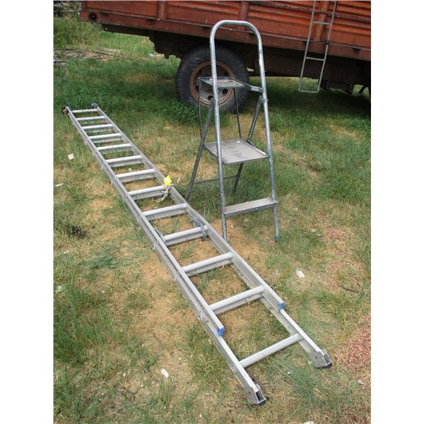 24' Extension Ladder with Step Stool