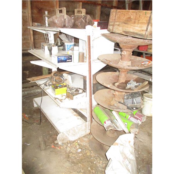 Disk Organizer, Ford Service Manuals, White 4 Tier Shelf with Contents, Heater