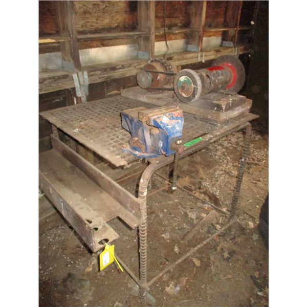 Swivel Vise, Metal Table, Bench Grinder