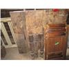 Image 4 : Mixed Lot of Hardwood Steps, Newell Post, Hardwood Table with Legs, Folding Chairs