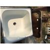 Image 1 : Vintage Enameled Cast Iron Sink with Matching Cast Iron Drain Board & Backsplash