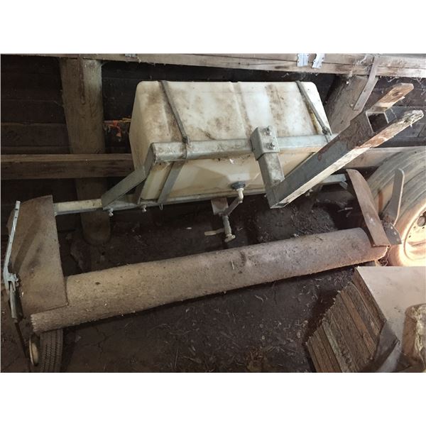 5' Roller Herbicide Tractor Drawn Applicator for Small Areas - Flat Tires, Missing Distributor