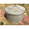 Image 1 : Small Galvanized Tub with Strainer, Valve & Lid (15 1/2" x 9")