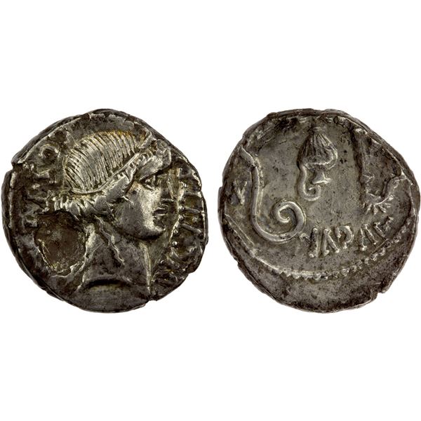 ROMAN IMPERATORIAL PERIOD: Julius Caesar, as dictator, 49-44 BC, AR denarius (3.63g), Choice VF