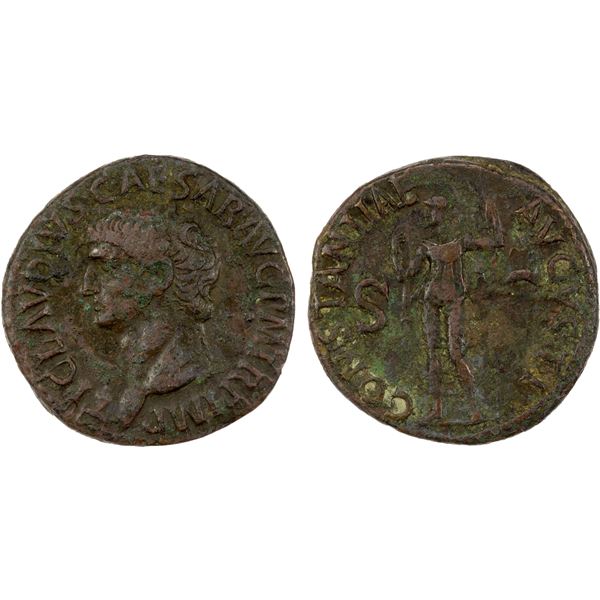 ROMAN EMPIRE: Claudius, 41-55 AD, AE dupondius (10.69g), Rome, 41-50 AD, VF