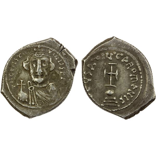 BYZANTINE EMPIRE: Constans II, 641-668, AR hexagram (6.66g), Constantinople, bold VF