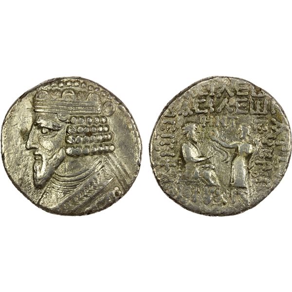PARTHIAN KINGDOM: Gotarzes II, AD 40-51, AR tetradrachm (8.94g), SE358 (46/47 AD), VF