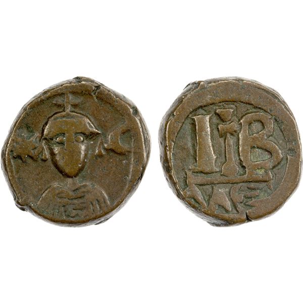 SASANIAN KINGDOM: Persian Occupation of Egypt, 618-628, AE 12 nummi (9.30g), Alexandria, choice VF