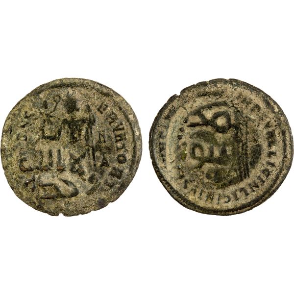 UMAYYAD: Anonymous, ca. 700-710, AE fals (3.49g), NM, VF