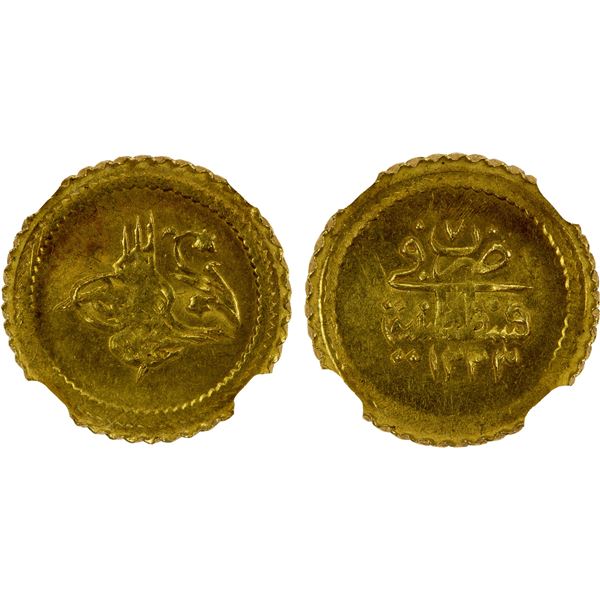 TURKEY: Mahmud II, 1808-1839, AV rubiye, Kostantiniye, AH1223 year 7, NGC MS63