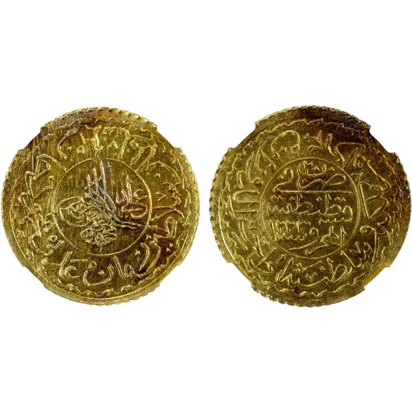 TURKEY: Mahmud II, 1808-1839, AV cedid adli, Kostantiniye, AH1223 year 19, NGC MS61