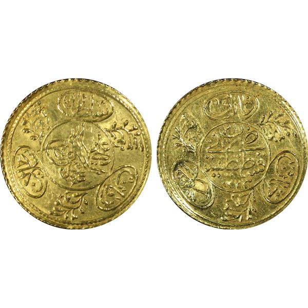 TURKEY: Mahmud II, 1808-1839, AV hayriye, Kostantiniye, AH1223 year 21, PCGS MS63