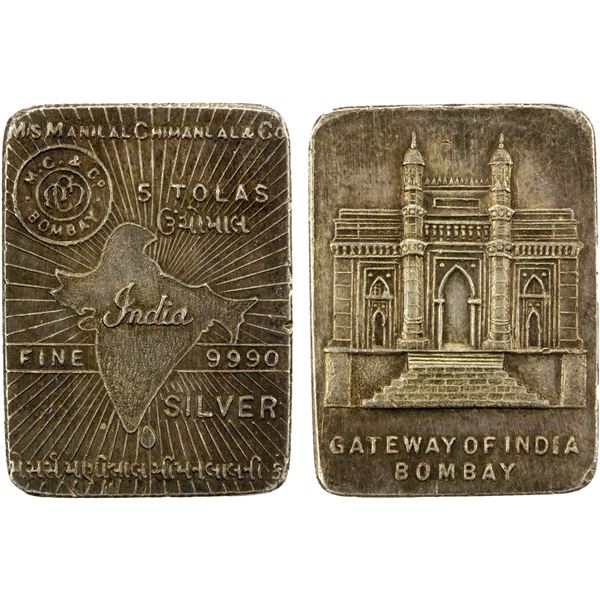 INDIA: AR 5 tolas, ND (ca. 1940's), AU