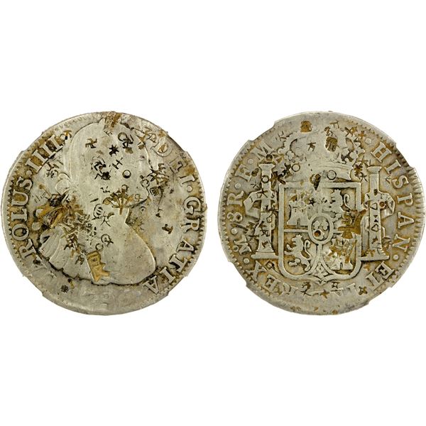 CHINESE CHOPMARKS: MEXICO: AR 8 reales, 1795-Mo, NGC Good details