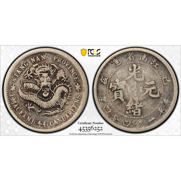 KIANGNAN: Kuang Hsu, 1875-1906, AR 20 cents, CD1905, PCGS VF20