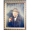 Image 1 : J.K. HANSEGGER 077 O/C MAN W/ WINE GLASS 18"X24" (