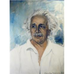 J.K. HANSEGGER 48 O/C PORTRAIT OF EINSTEIN 25"X35"
