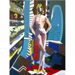 J.K. HANSEGGER 1086 O/C CUBIST NUDE 30"X40"