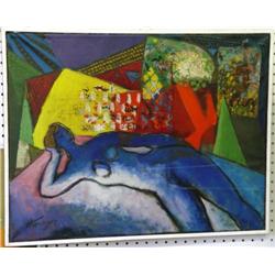 J.K. HANSEGGER O/C BLUE NUDE 26"X20"