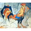 Image 1 : J.K. HANSEGGER 477 O/B ROOSTER IN TRIANGLE 16"X13.